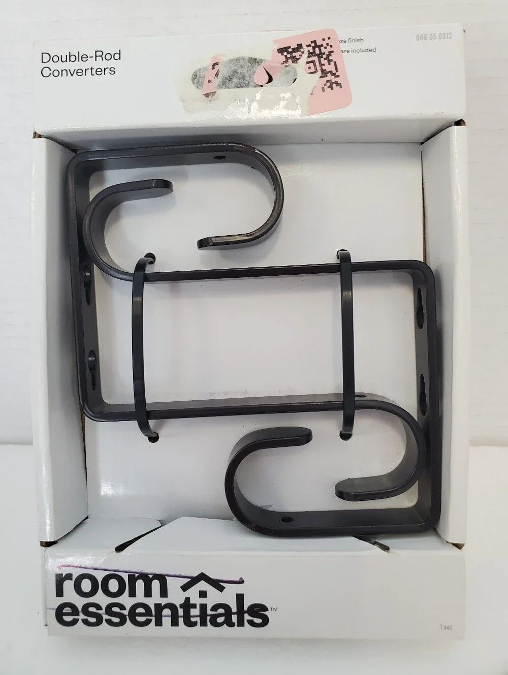 Double curtain rod brackets for Ceiling or Wall Set / 2 Pkgs  Bronze Target